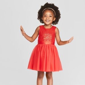 NWT Cat & Jack 18 Month Red Sequin A-line Dress